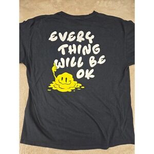 Eighty Eight Brand T Shirt Mens XL Black Smiley Face "Everything Will Be OK"